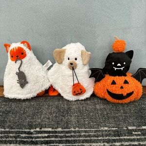 bullseyes Playground Halloween 2025 Set Halloween Plush Trio - Cat, Dog, and Bat